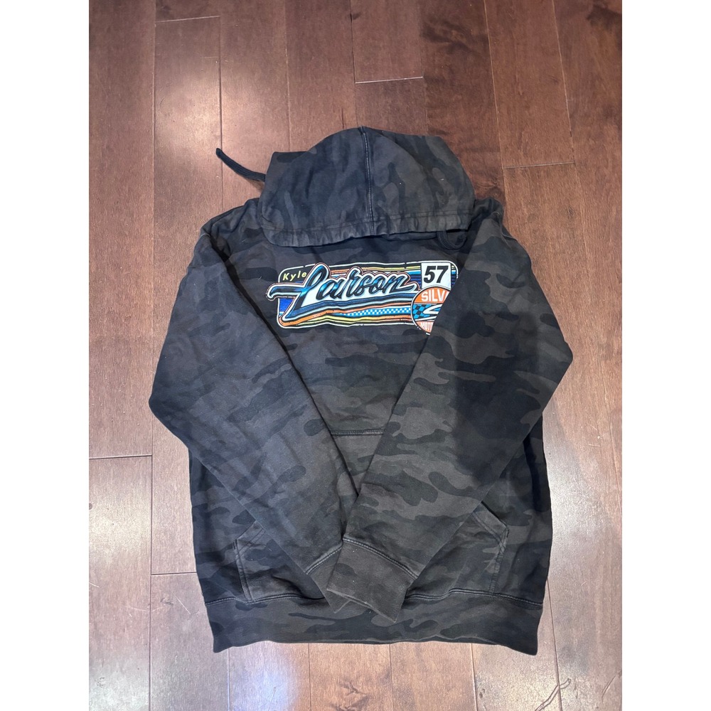 Kyle Larson Silva Motorsports 57 Camo Racing Hoodie Sprint Car Elk Grove Mens
